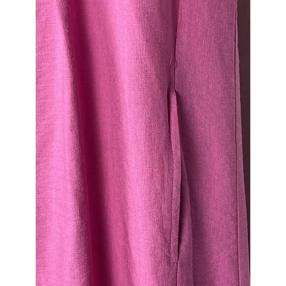 Tribal Dress Sleeveless Sundress Pocket Collar Slits Knee Length Pink Small Boho - Picture 3 of 5